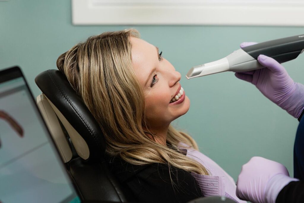 Patient getting ready for cosmetic dentistry procedure