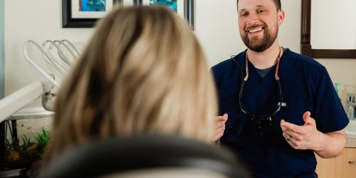 Chatting about dental resources for patients